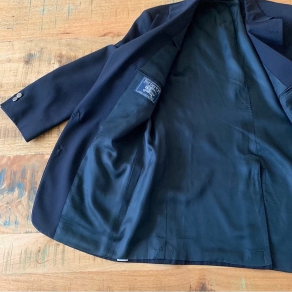 Burberrys Single Breasted 2 Buttons Blazer Navy Blue Jacket Size 42R - Picture 11 of 15